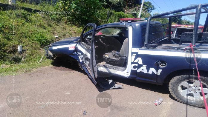Dos muertos deja choque entre motocicleta y patrulla