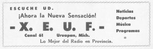 Este 13 de noviembre, se cumple el LXXVIII aniversario del nacimiento de la radiodifusión en Uruapan