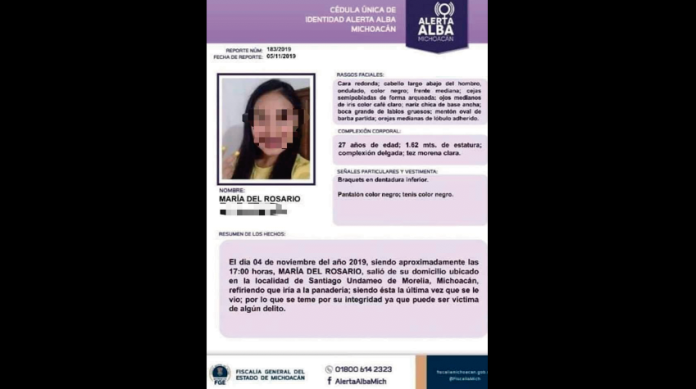 Fémina asesinada en Acuitzio tenía una alerta Alba activa