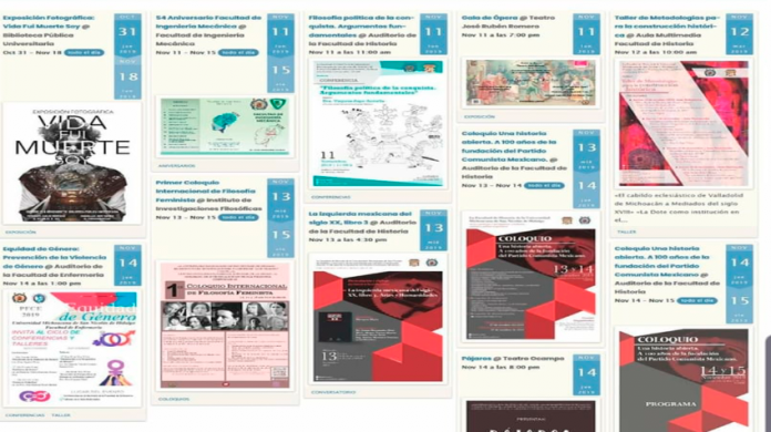 Conoce la agenda universitaria de la UMSNH noviembre-diciembre