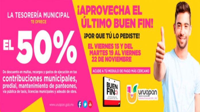 Anuncia Tesorería Municipal descuentos por Buen Fin