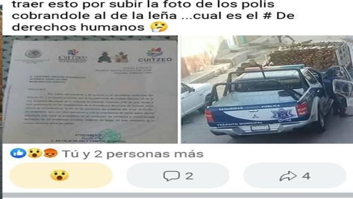 Michoacán: Mujer exhibe a policías en Facebook y Ayuntamiento la cita