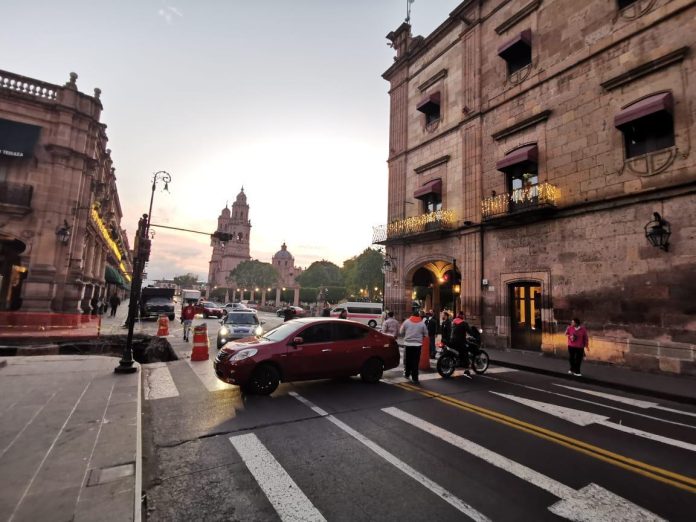 Monitorea SSP manifestación en el Centro de Morelia