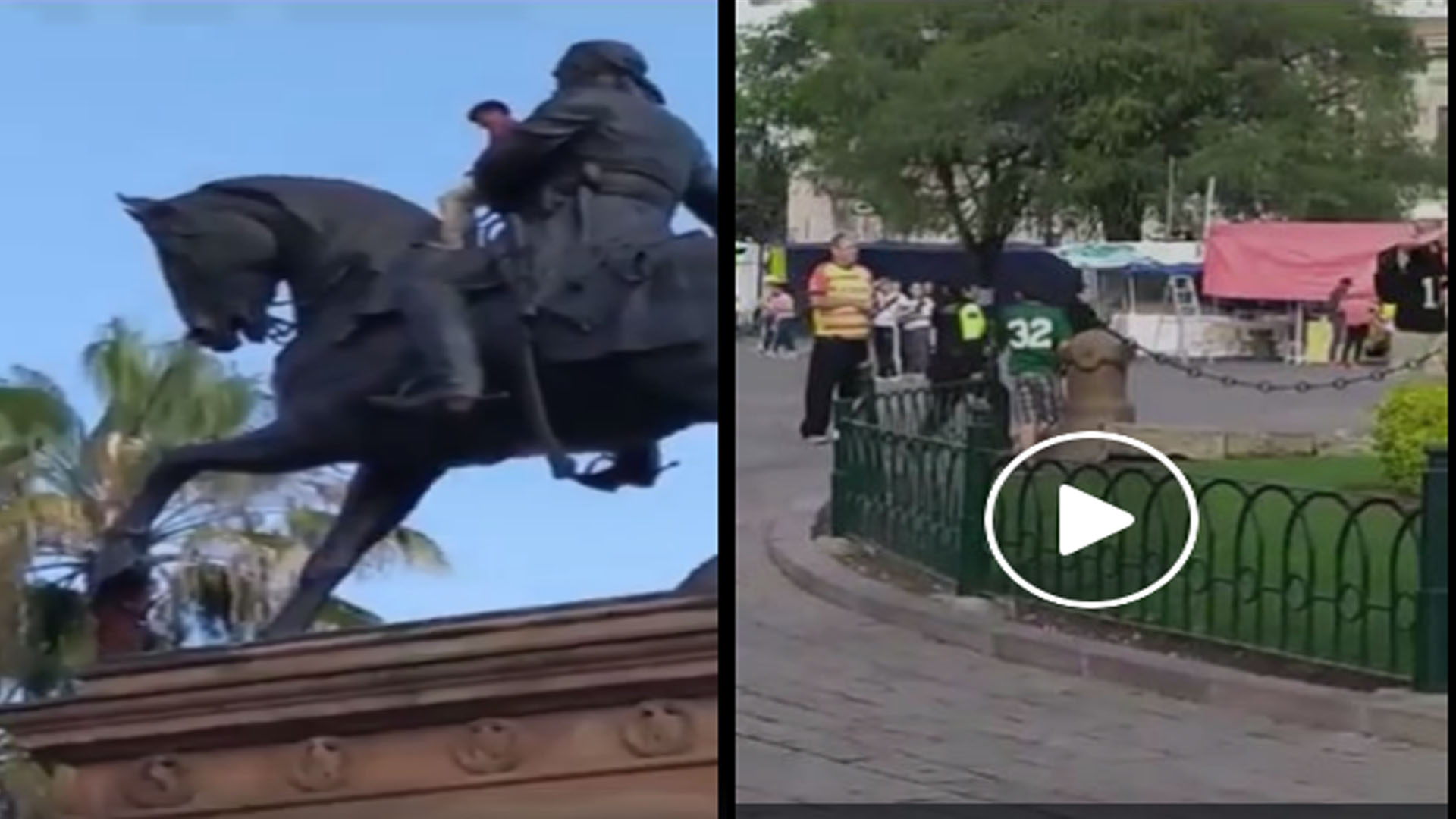 Video: Captan a joven arriba de “El Caballito” Video: Captan a joven arriba de “El Caballito”