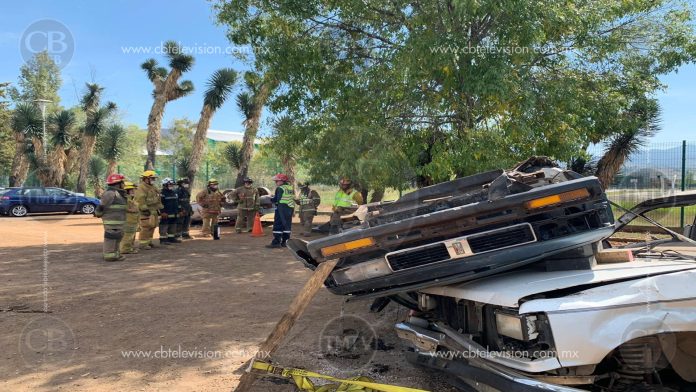 Bomberos brindan conocimientos de extracción de vehículos siniestrados en Morelia