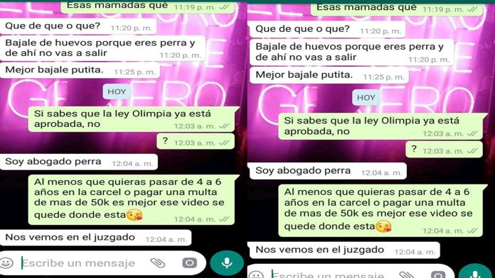“Soy abogado, p****”; dice estudiante de derecho tras amenazar a una mujer con subir video íntimo