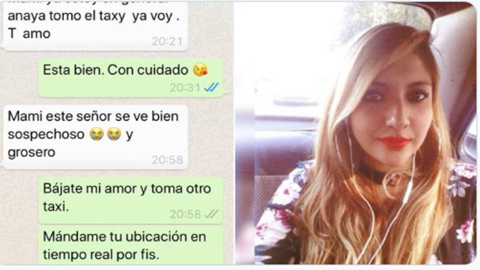 “Mami este señor se ve bien sospechoso”; escribió Laura Karen a su madre antes de desaparecer a bordo de un taxi