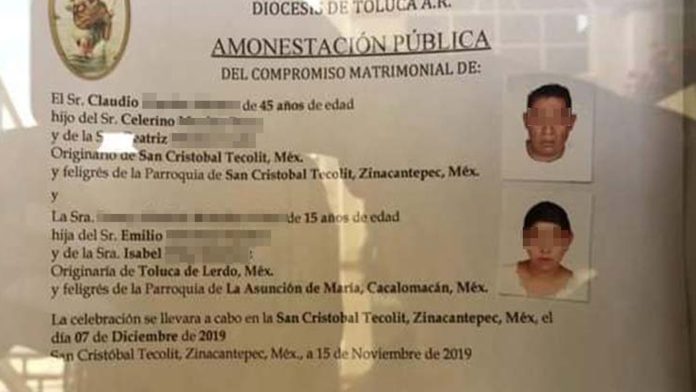 México: Logran cancelar la boda de un hombre de 45 años con una menor de edad