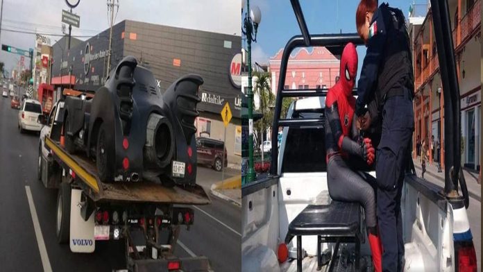 México: Detienen al hombre Araña y remolcan el “Batimóvil”
