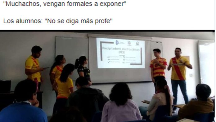 En día de semifinal, estudiantes del Tecnológico exponen con playera del Morelia
