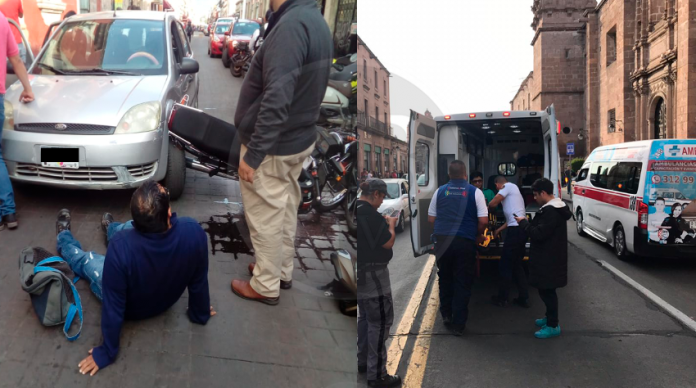 Arrollan a dos motociclistas en puntos diferentes del Centro de Morelia