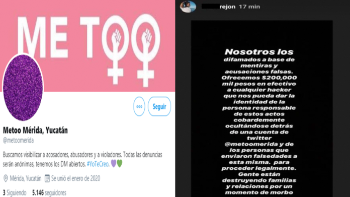 Ofrecen recompensa por denunciantes de #MeToo Mérida; eliminan cuenta en Twitter