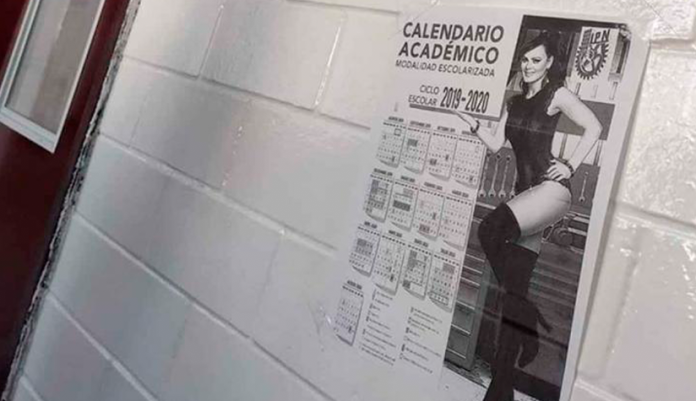 Aparece Maribel Guardia en calendario escolar y se vuelve viral