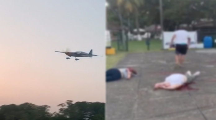 Fuertes imágenes: Acrobacia aérea termina en tragedia, mueren 3 personas