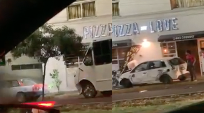 VIDEO: En Morelia, camión destroza auto y chófer se da a la fuga