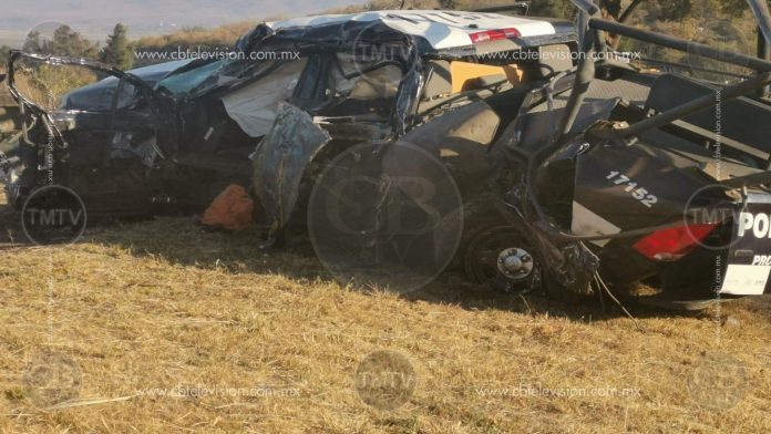 Vuelca patrulla de la PF en la pista de Occidente