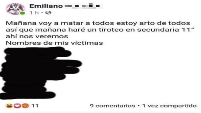 En México: Alumno de secundaria amenaza con realizar un tiroteo; era una broma