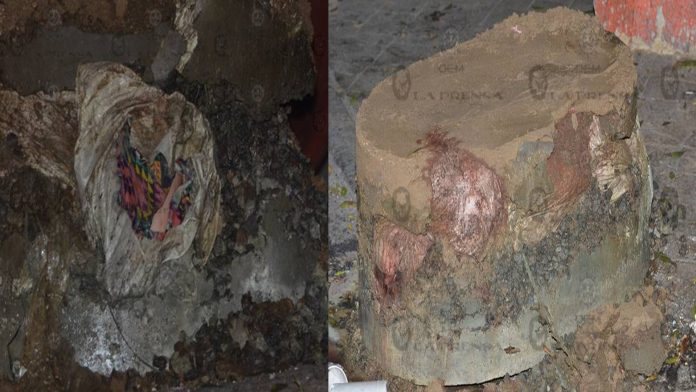 México: Hallan restos humanos en bloque de cemento
