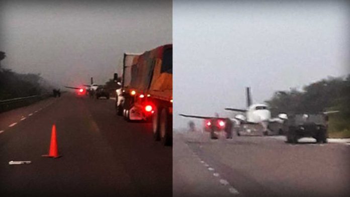 Video: Avioneta cargada de droga aterriza y se enfrenta contra el Ejército