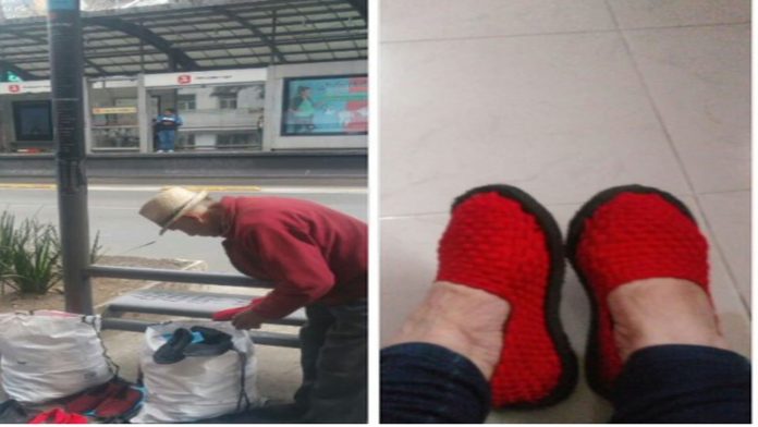 Abuelito michoacano pide ayuda para vender sus zapatos artesanales en CDMX