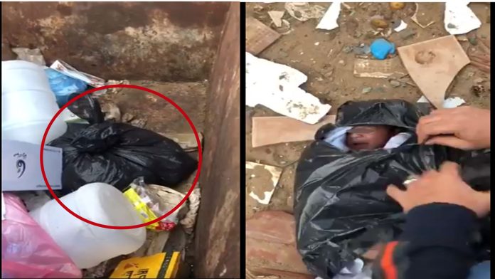 Video: Rescatan a bebé abandonado en una bolsa de basura
