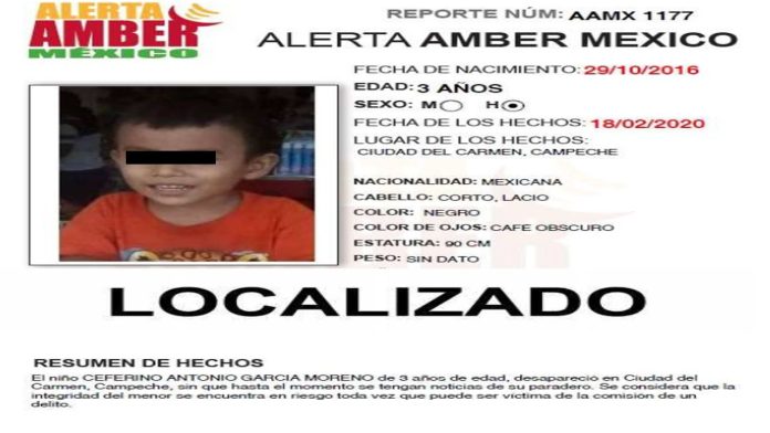 Localizan sin vida a niño de 3 años, reportado como desaparecido en Campeche