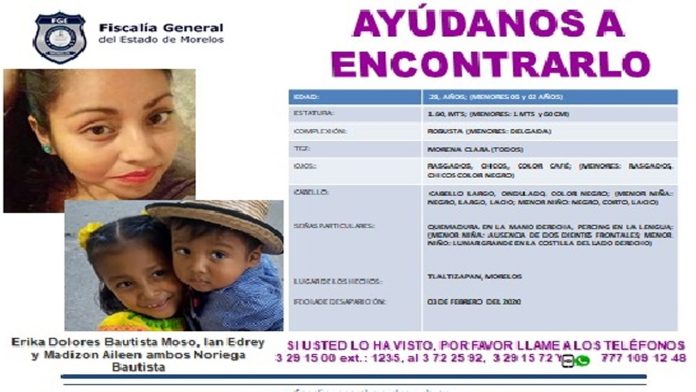 En México: Reportan la desaparición de una madre y sus dos hijos
