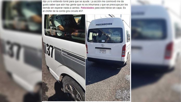 Morelia: Chofer de combi le regala dinero a abuelito con problemas económicos