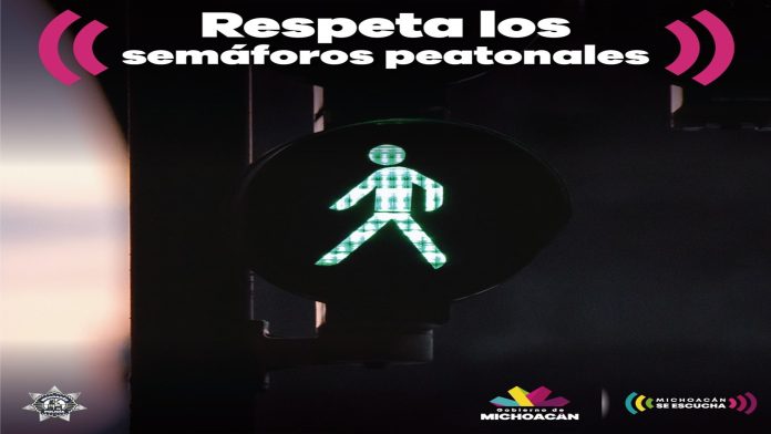 Exhorta SSP a la población a respetar los semáforos peatonales 