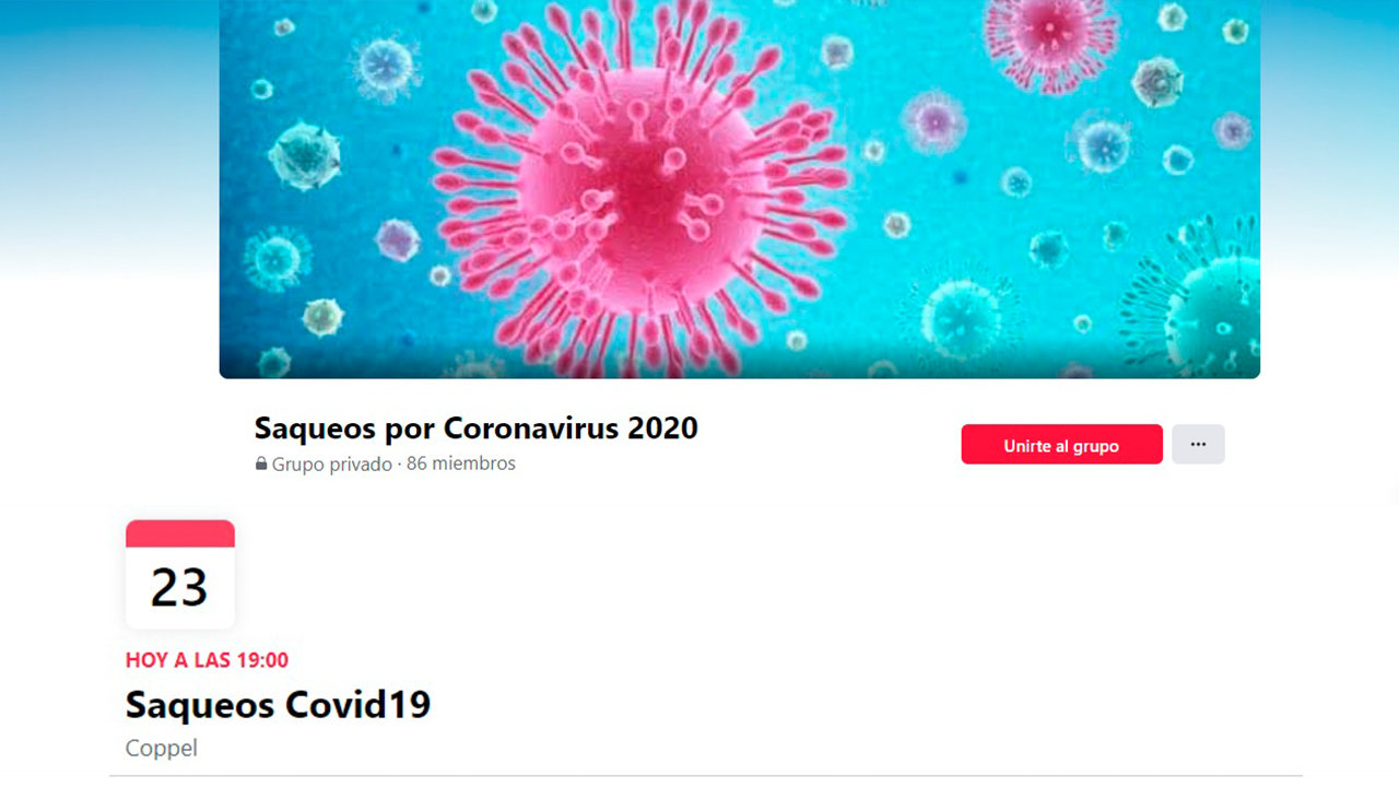Personas crean grupos en Facebook para planear saqueos en Edomex por coronavirus Personas crean grupos en Facebook para planear saqueos en Edomex por coronavirus