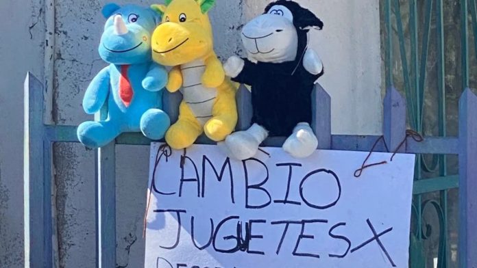 Niña cambia sus juguetes por despensas para ayudar a su mamá