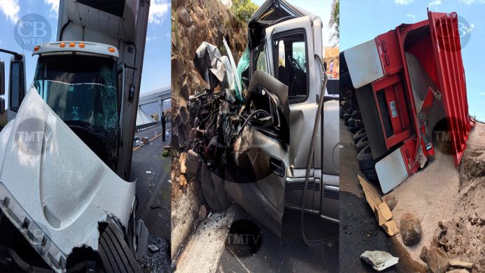 Choque de camiones de carga deja un muerto y dos heridos en la Siglo XXI