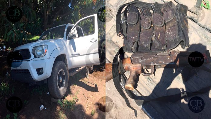 Cae sicario en Parácuaro; le decomisan dos camionetas robadas y un cuerno