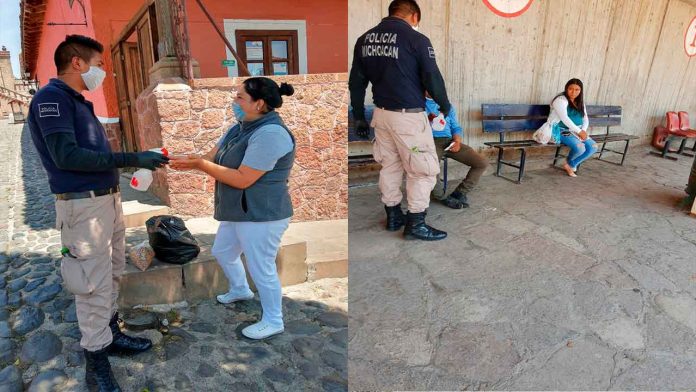 Refuerza SSP medidas contra el COVID-19 en Tlalpujahua