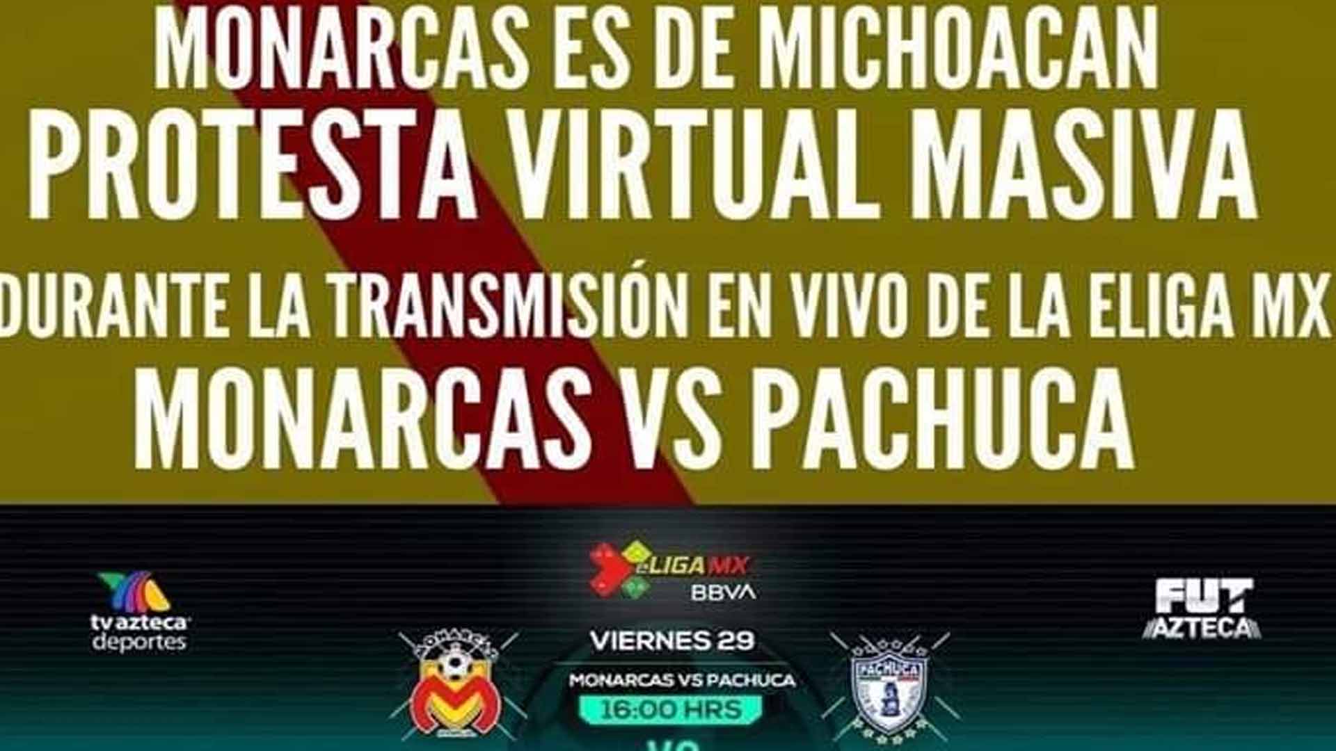 Aficionados del Monarcas convocan a manifestación virtual durante partido Aficionados del Monarcas convocan a manifestación virtual durante partido