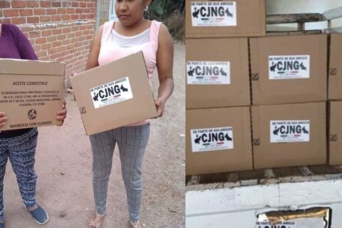 CJNG reparte despensas en Michoacán y advierte que comenzarán con una 