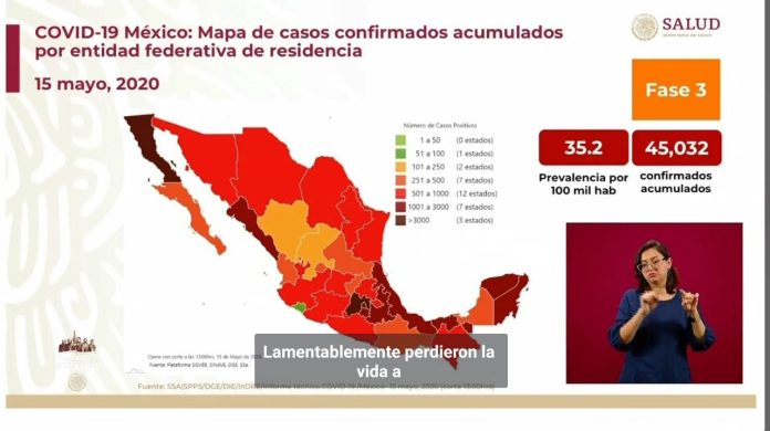 En Conferencia de prensa, este 15 de mayo se confirmaron 4,767 muertes por covid-19.