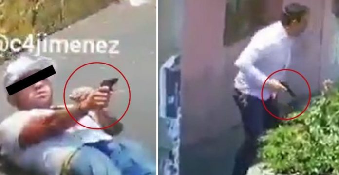 Video: Pasajeros balean a ladrón y patean a su cómplice