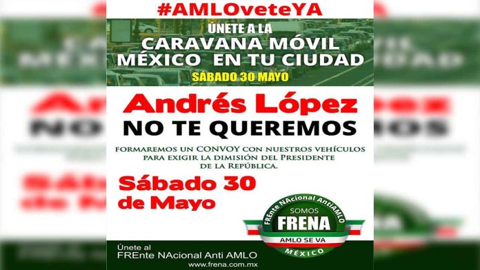Caravana en Morelia para que AMLO renuncie a la presidencia