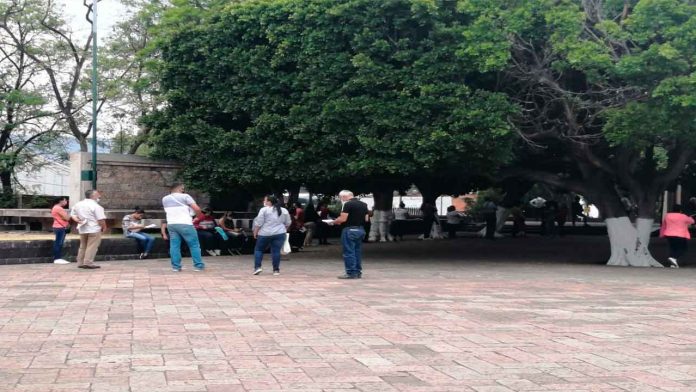 Filas largas para entrega de medicamentos.