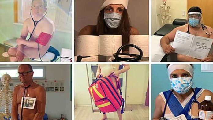 Médicos alemanes protestan sin ropa por falta de protección contra el Covid-19