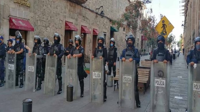 Mantiene SSP dispositivo de vigilancia en el Centro Histórico de Morelia