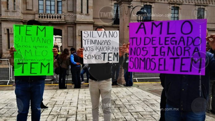 En visita de AMLO a Morelia, Trabajadores del Espectáculo se Manifiestan