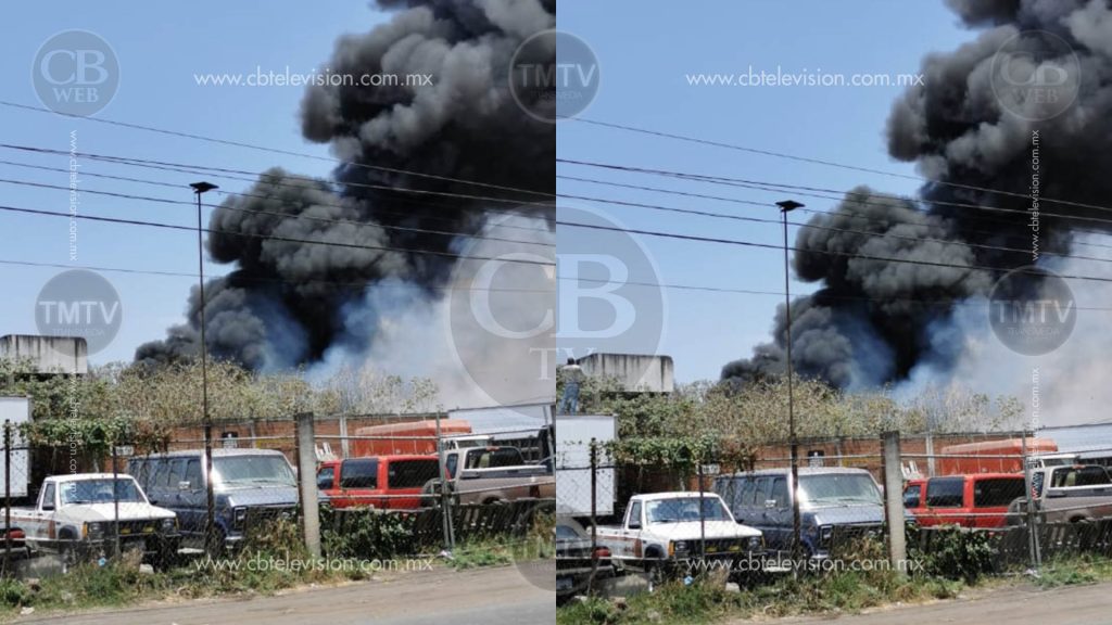 Terminan en cenizas 5 camiones en la Central de Abastos de Uruapan