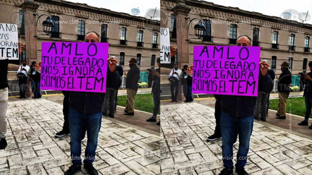 En visita de AMLO a Morelia, Trabajadores del Espectáculo se Manifiestan