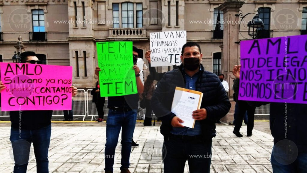 En visita de AMLO a Morelia, Trabajadores del Espectáculo se Manifiestan