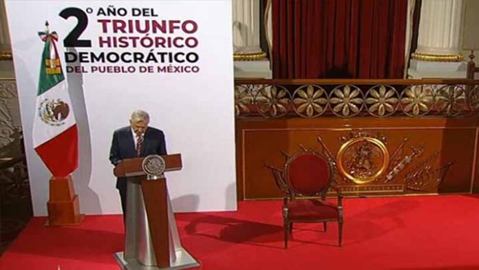 AMLO ofrece discurso a dos años de haber ganado las elecciones.