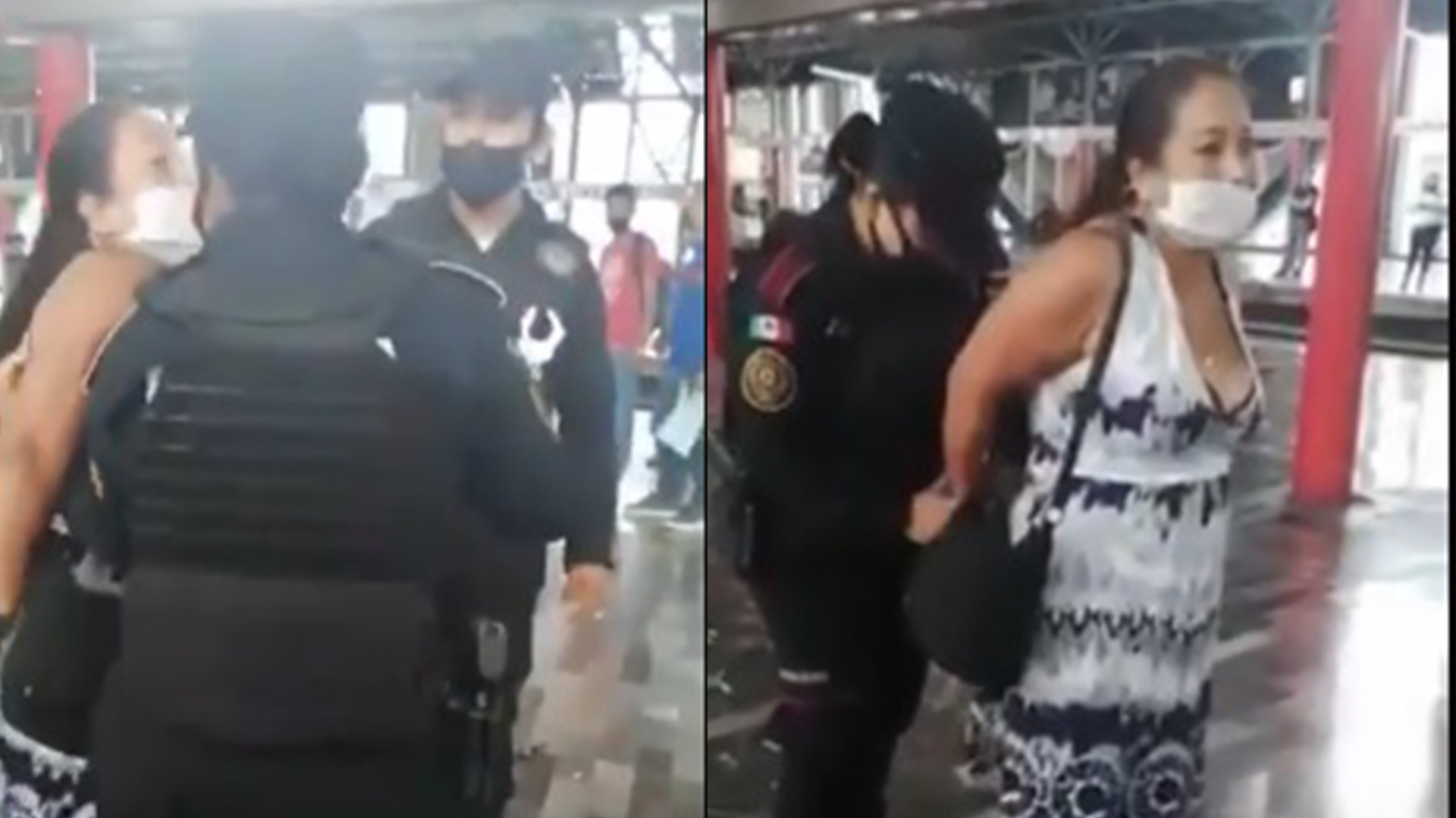 Arrestan a mujer por no ponerse bien el cubrebocas Arrestan a mujer por no ponerse bien el cubrebocas