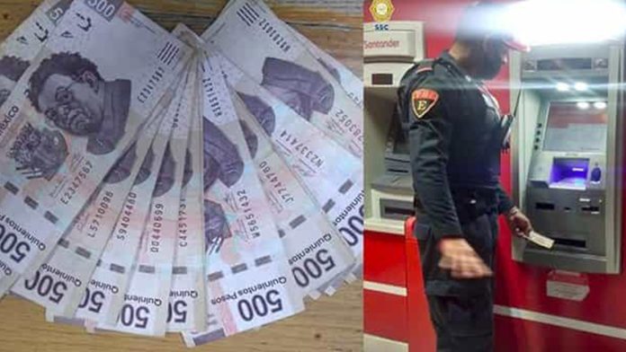 Policía encuentra varios billetes de 500 pesos en un cajero, ahora buscan al propietario