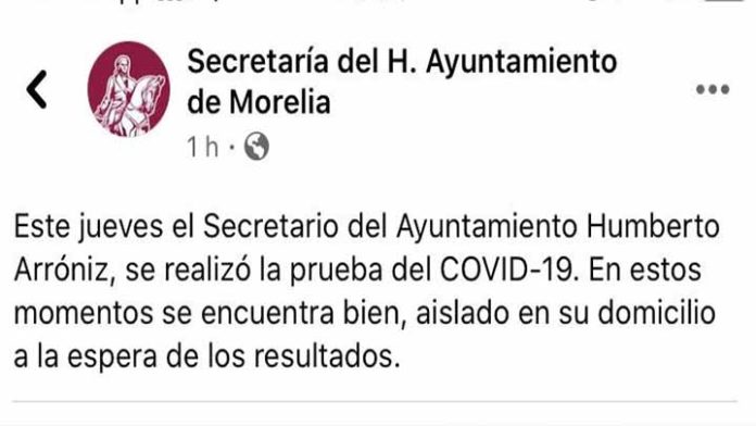 Secretario del ayuntamiento se somete a prueba de Covid-19